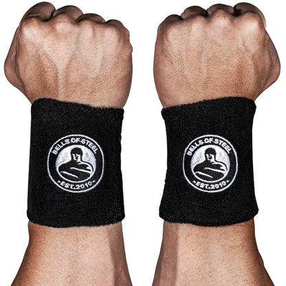 Bells of Steel Kettlebells Wrist Guard BellGuard Wrist Sweatband with Plastic Inserts for Shock Absorption | Gym Wrist Wraps, Wrist Brace for Working Out | One-Size-Fits-All, Pair of Wrist Guards