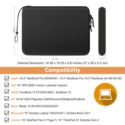 FINPAC Hard Shell Laptop Sleeve Case for 15.3-inch MacBook Air M3/A3114 M2/A2941 2024 2023, 16" MacBook Pro M3/M2/M1 A2991 A2780 A2485 A2141, Shockproof Carrying Cover Bag for 15" Surface Laptop/Book,
