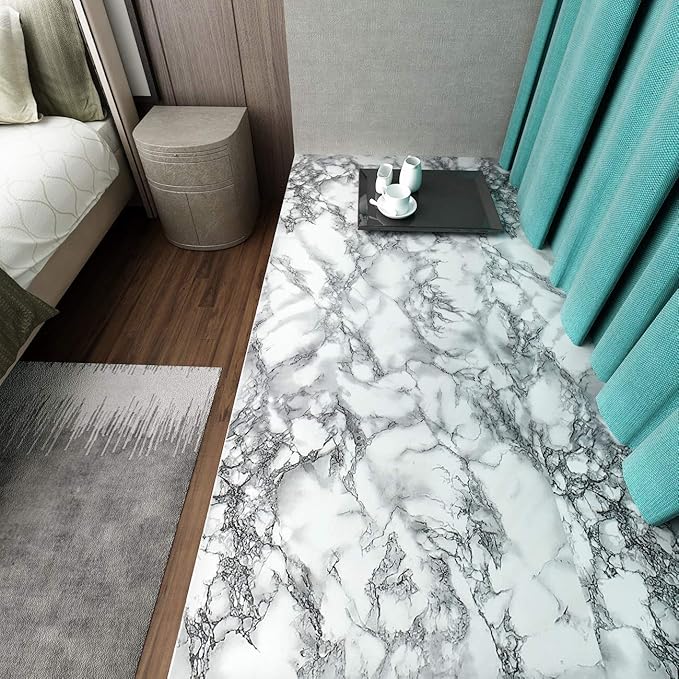 Livelynine 197x24 Inch Marble Contact Paper Peel and Stick Countertops