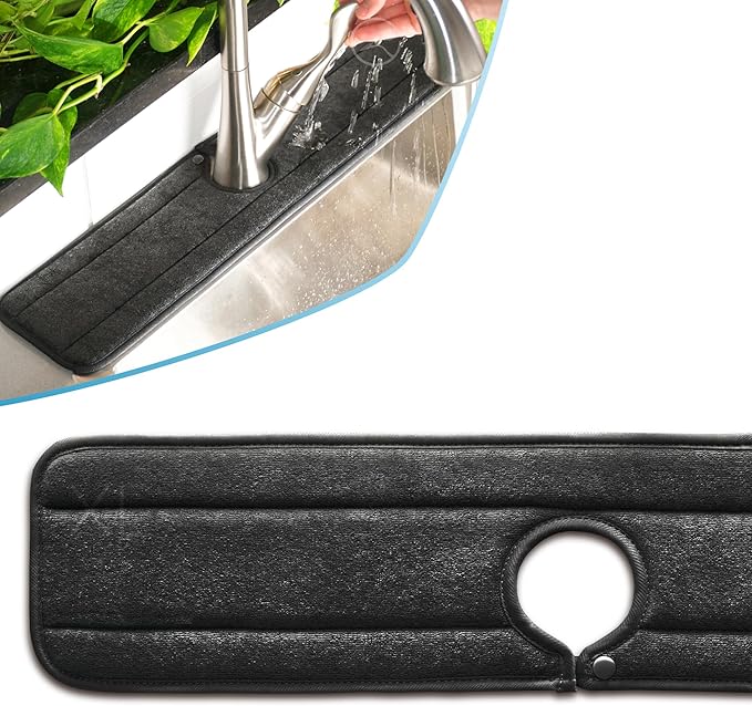 Ternal Original SINKMAT 24in XL Faucet Splash Guard Extra Long Microfiber Sink
