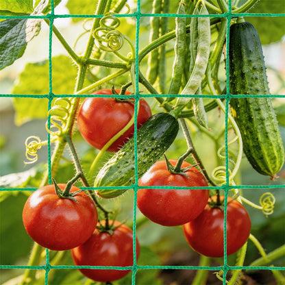 Trellis Netting for Climbing Plants, 6.6x32.8 FT Heavy Duty Garden Trellis Net with 27 Strands Nylon for Cucumber, Grape, Vine, Vegetables, Flowers, Bean, Tomato Grow Trellis Net (Green, 1 Pack)