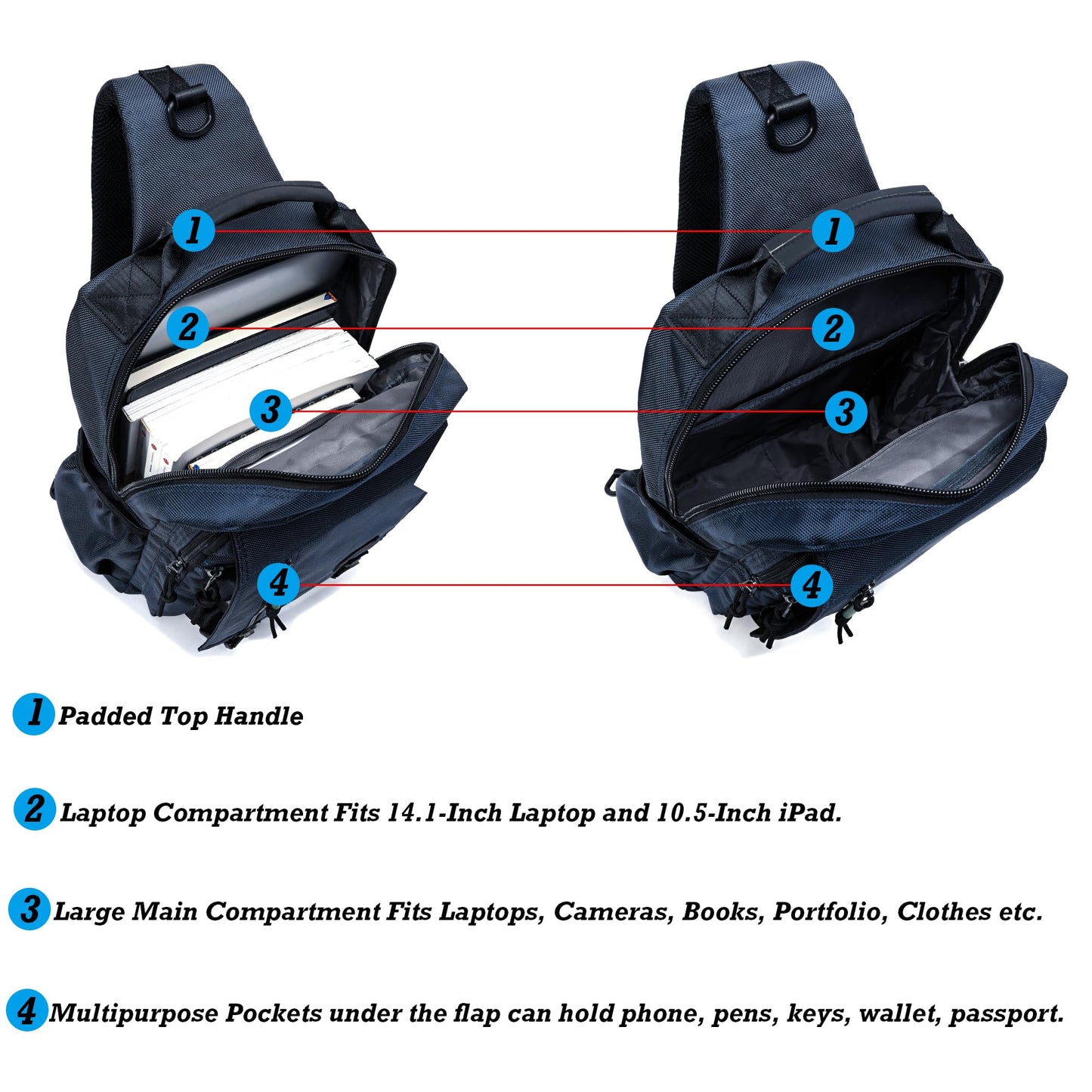 Nicgid Sling Bags, Chest Shoulder Backpacks Crossbody Purse Outdoor Chest Bag Travel Backpack for Men Women Hiking Camping Cycling