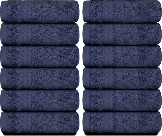 White Classic Luxury Cotton Washcloths 13x13 Inch