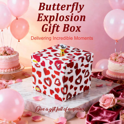 Flying Butterfly Birthday Surprise Explosion Gift Box Pop Up Present for Women & Men - The Perfect Way to Celebrate Your Wife Girlfriend Best Friend or Mom on Valentine‘s Day Anniversaries & Mother’s Day