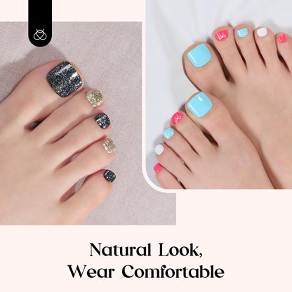 Beetles Press on Nails Kit 720Pcs 24 Colors, Press on Nails Short Almond Glossy Matte Glitter With Nail Glue & Nail Tabs Stickers, Natural Fit Lightweight Fake Nails Kit Art For Women Girls