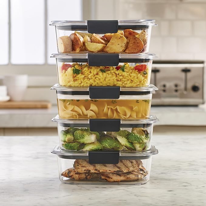 Rubbermaid Brilliance Tritan Plastic Food Storage Containers BPA Free Airtight