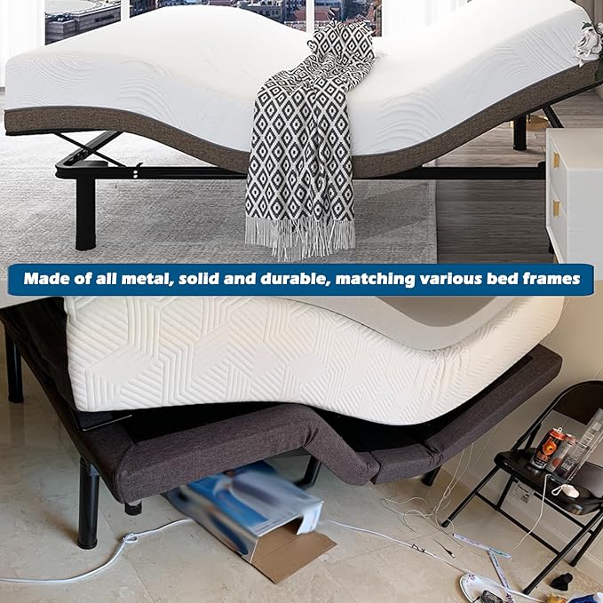 Benbuoo 7 Inch Metal Adjustable Bed Base Frame Leg Replacement Heavy Duty Extra