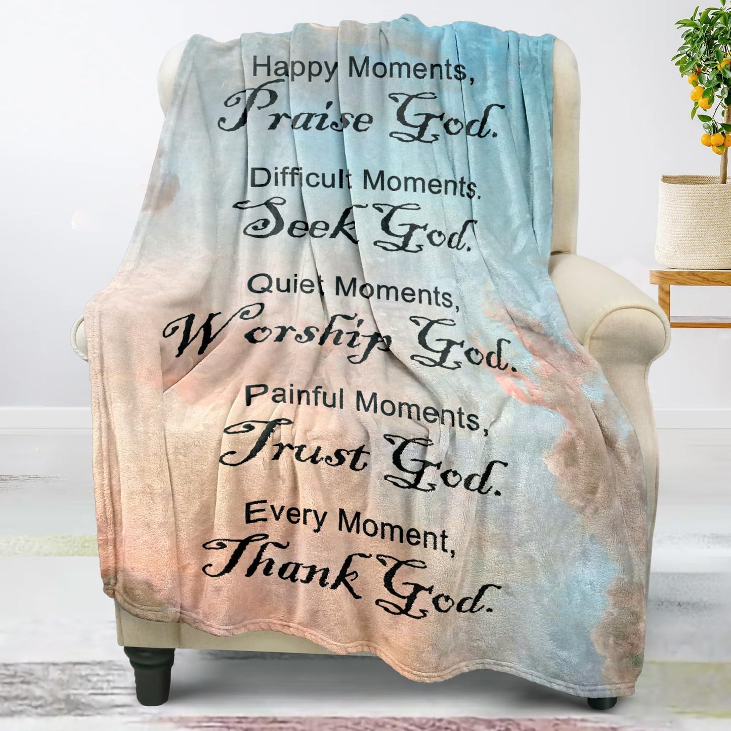 COMFAR Christian Gifts for Women Faith, Inspirational Women, Soft Throw Blankets Religious Women/Men, Spiritual Personalized Adults/Kids 40''x 50''