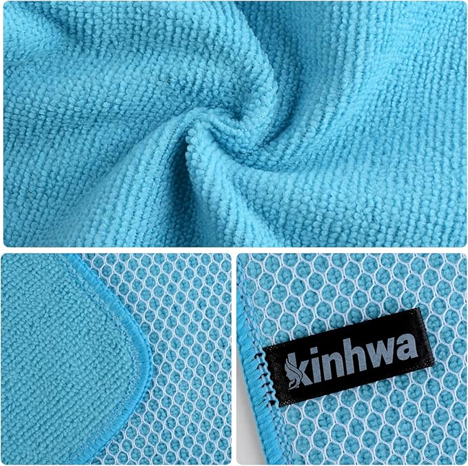 KinHwa Kitchen Washcloths for Dishes Absorbent Microfiber Dish Cloths Quick Dry