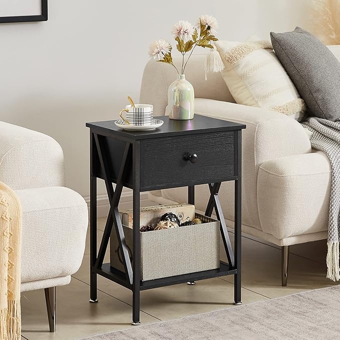 VECELO Nightstands Set of 2, Modern Bedside End Tables, Night Stands