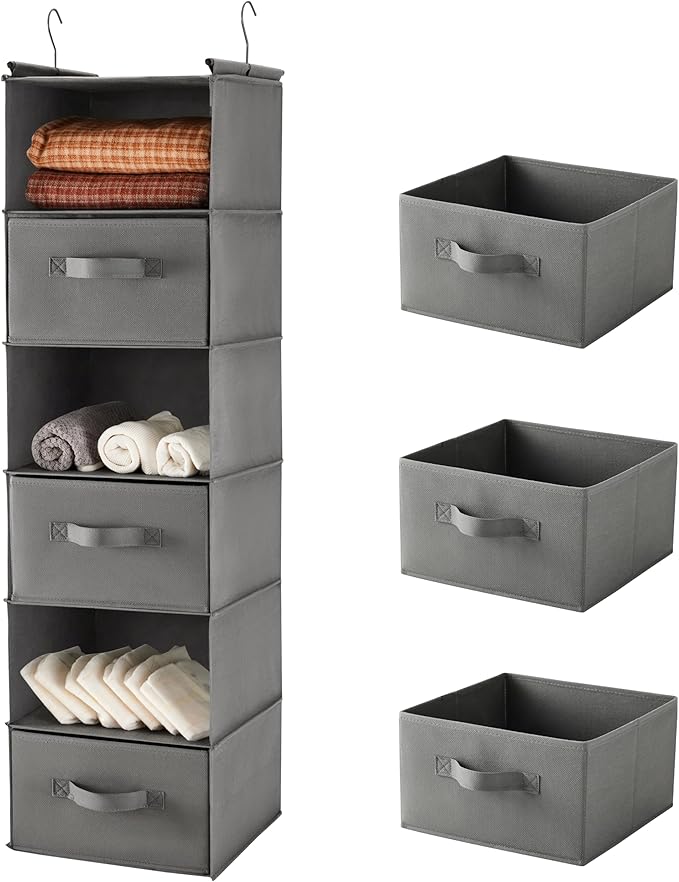 MAX Houser 6 Tier Shelf Hanging Closet Organizer, Closet Hanging Shelf