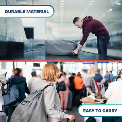Bramble - Car Seat Travel Bag for Airplane Gate Check in - Car Seat Cover for Airport Travel - Water Resistant Protective Transport Bag (Grey)