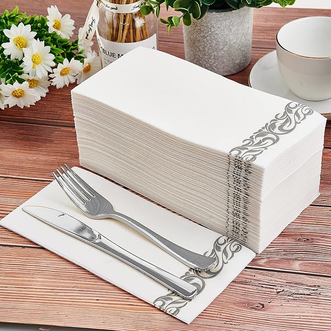 200 Pack Guest Towels Disposable Bathroom, Soft and Linen Feel Disposable Hand