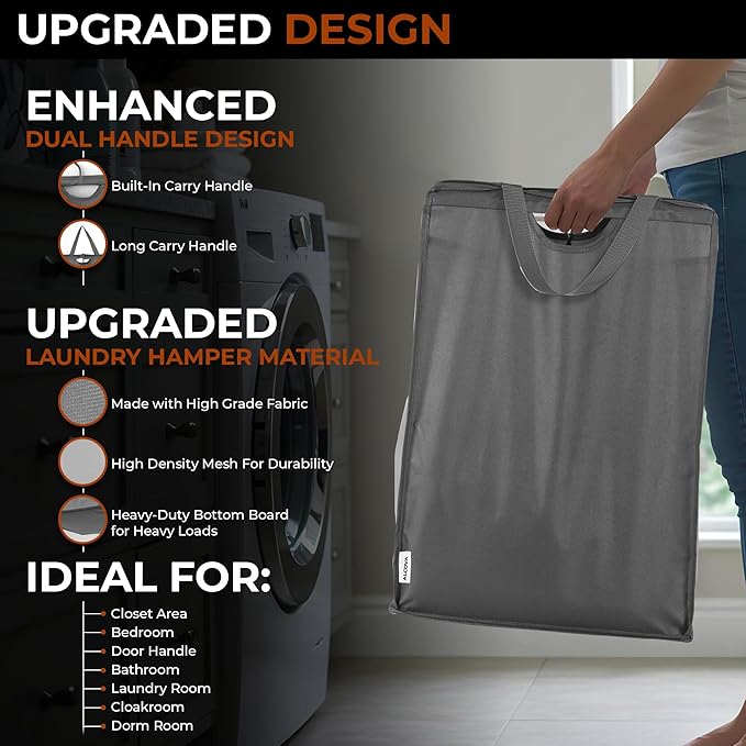 ALCOVA 2 Pack Hanging Laundry Hamper, Space-Saving Mesh Hanging Laundry Bag