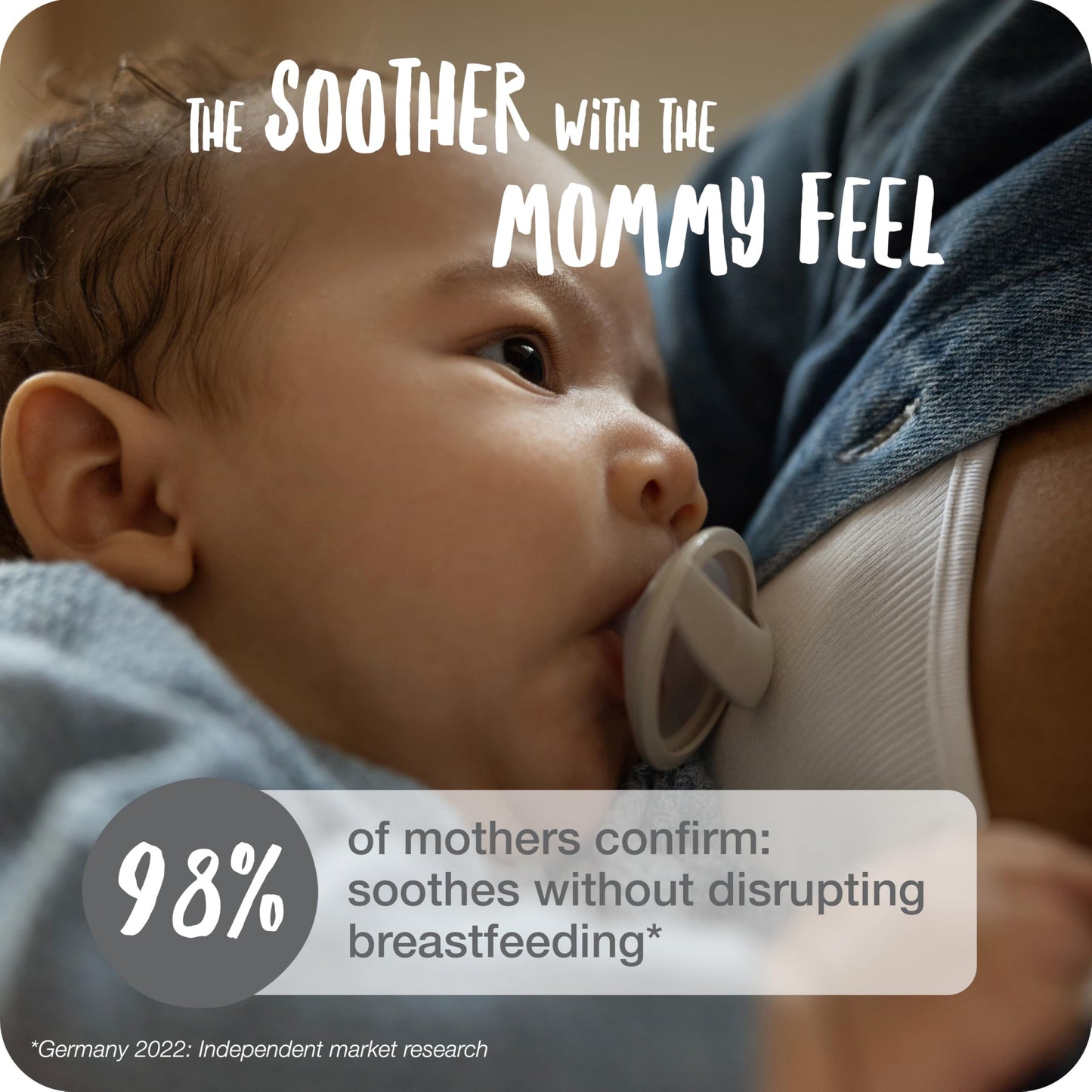NUK MommyFeel Baby Dummy | 0-9 Months | Breastfeeding Friendly Soothers | BPA-Free Silicone | Blush & Sandstone | 2 Count