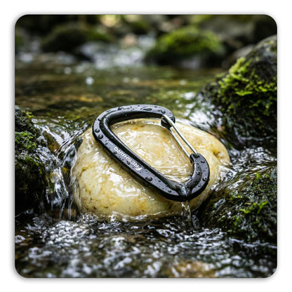 FresKaro Wiregate Carabiner Clip, 12kN(2698lbs), Suit for Backpacking Gear or as a Hiking Accessories - 4pack of Black D Ring Wire Gate Carabiners