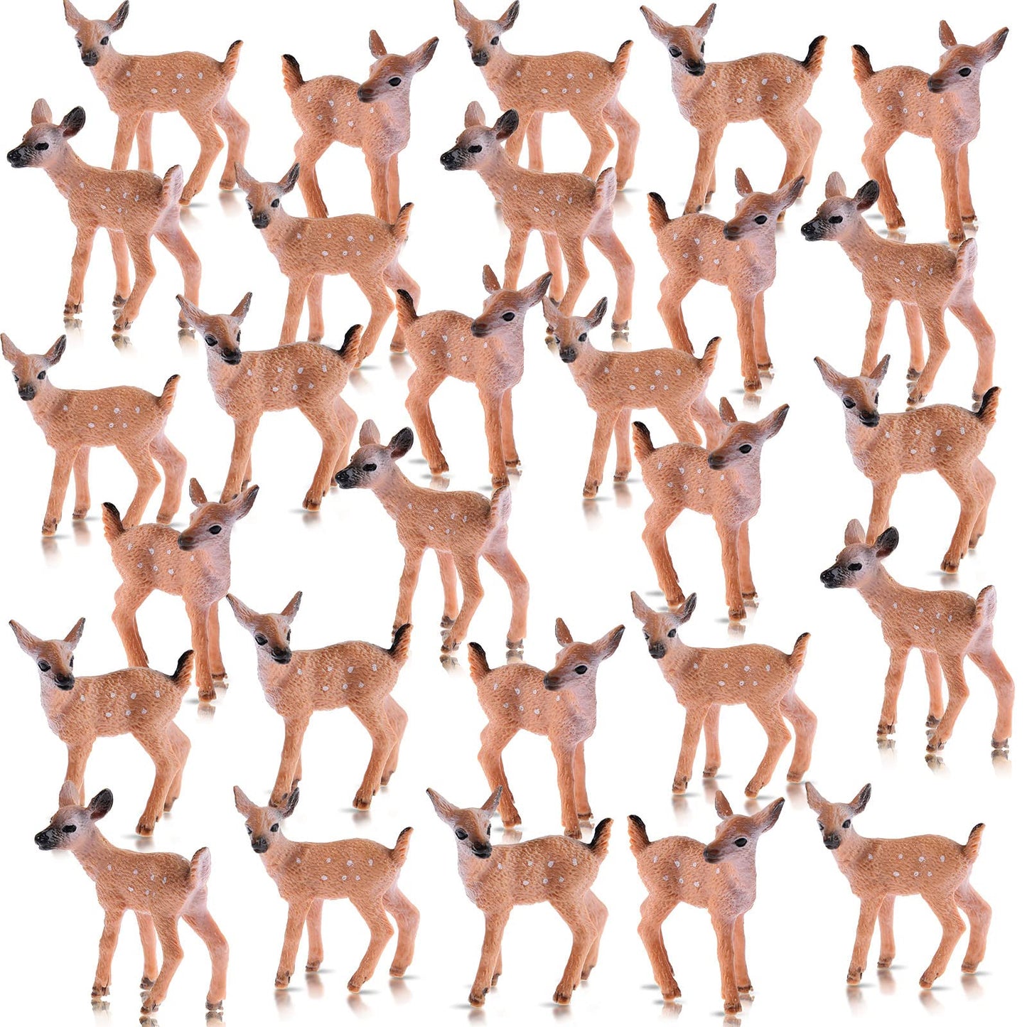 Skylety 14 Pieces Miniature Deer Figurines for Crafts Deer Cake Toppers Mini Figurines Toys for Birthday Party Shower Decorations