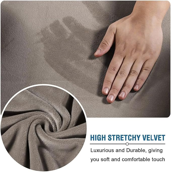 H.VERSAILTEX Velvet 4 Piece High Stretch Sofa Slipcover Cover Furniture