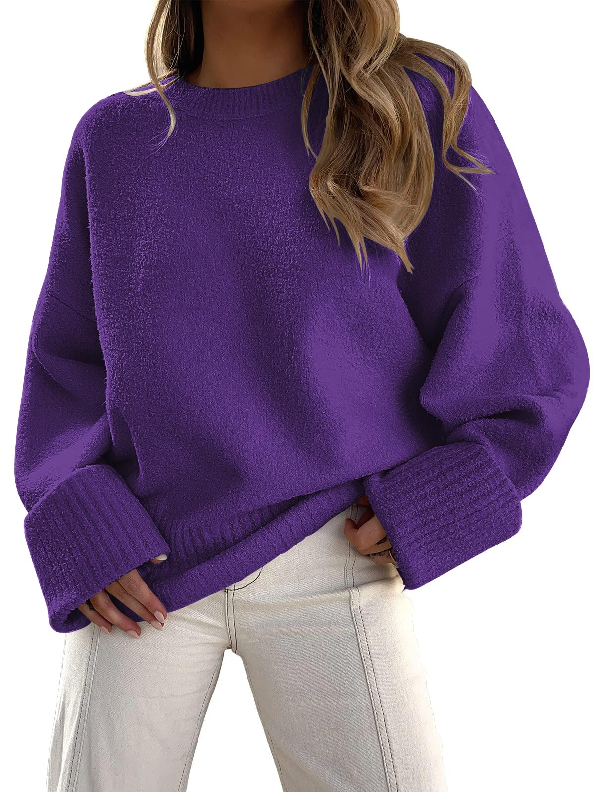 LILLUSORY Women's Oversized Sweaters Fuzzy Chunky Warm Pullover Sweater