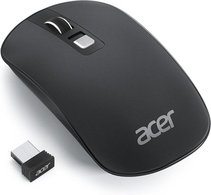acer Computer Mouse Wireless, 2.4G Slim USB Wireless Mice with USB Receiver, 800/1200/1600 Adjustable DPI Optical Laptop Mouse with 4 Buttons, Portable for Laptop, Desktop, PC
