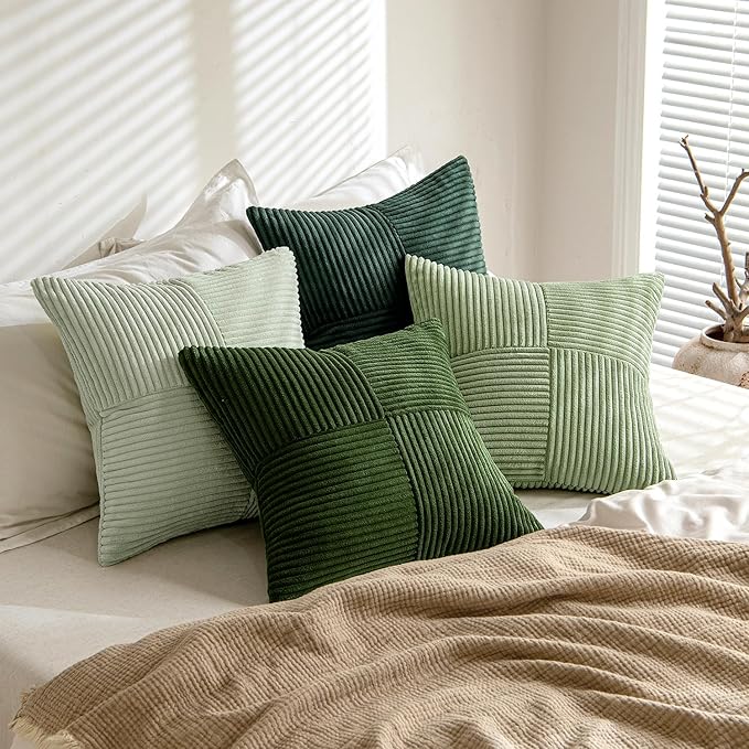 MIULEE Spring Green Decorative Throw Pillow Covers 24x24 Inch Set of 4 Boho