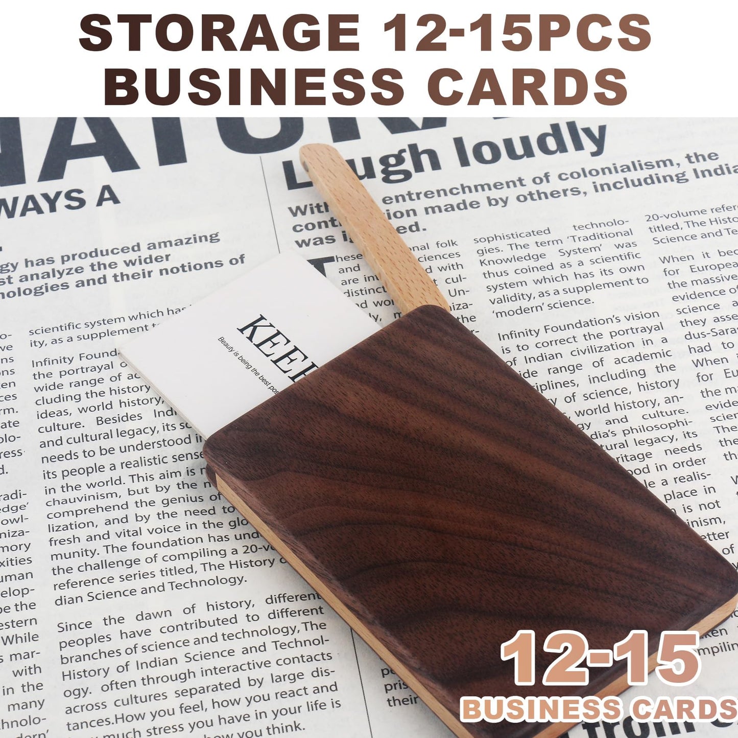 YOYAI Wood Business Card Holder Case Magnetic Closure Portable Lightweight Handcrafted Wooden Card Carrier