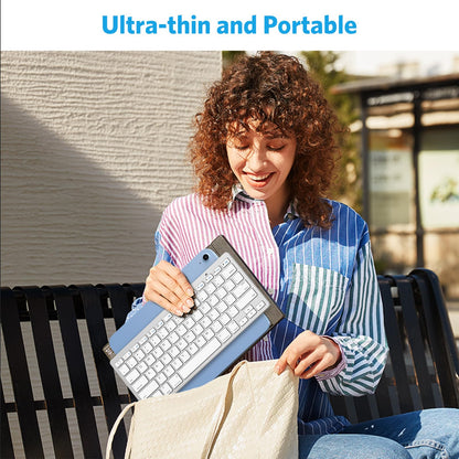 OMOTON Bluetooth Keyboard Compatible with iPad 10th Generation, iPad 10.2 (9th/8th/7th), iPad Pro 13/12.9/11 inch, iPad Air/Mini and More iOS Devices, White