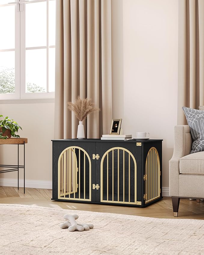 Hzuaneri 39.4" Wooden Dog Crate Furniture, Indoor Dog Kennel Dogs Cage