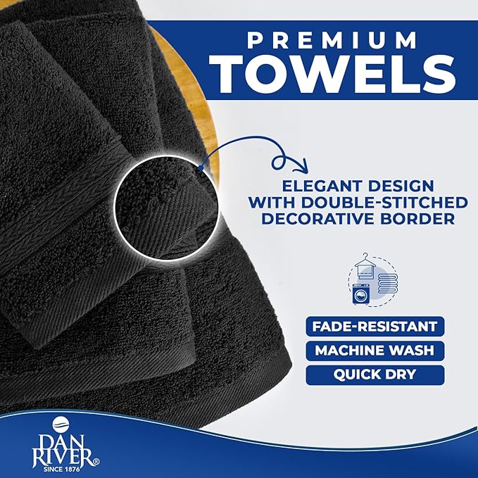 DAN RIVER 8 PC Luxury Bath Towels