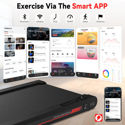 Sperax 3 in 1 Walking Vibration Pad, Under Desk Treadmill with APP, Portable Treadmills for Home, Walking Pad Treadmill with Remote Control