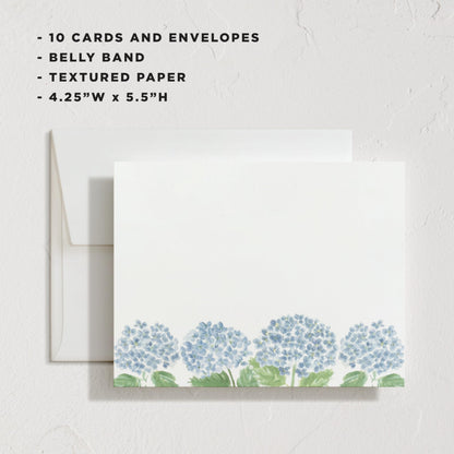 Minted Hydrangea Love Stationery Cards, 10 Count, Blank Cards and Envelopes For Thank You Notes, Invitations & Handwritten Messages, Note Cards & Stationery Set, Gifts for Women, Blue Color Theme