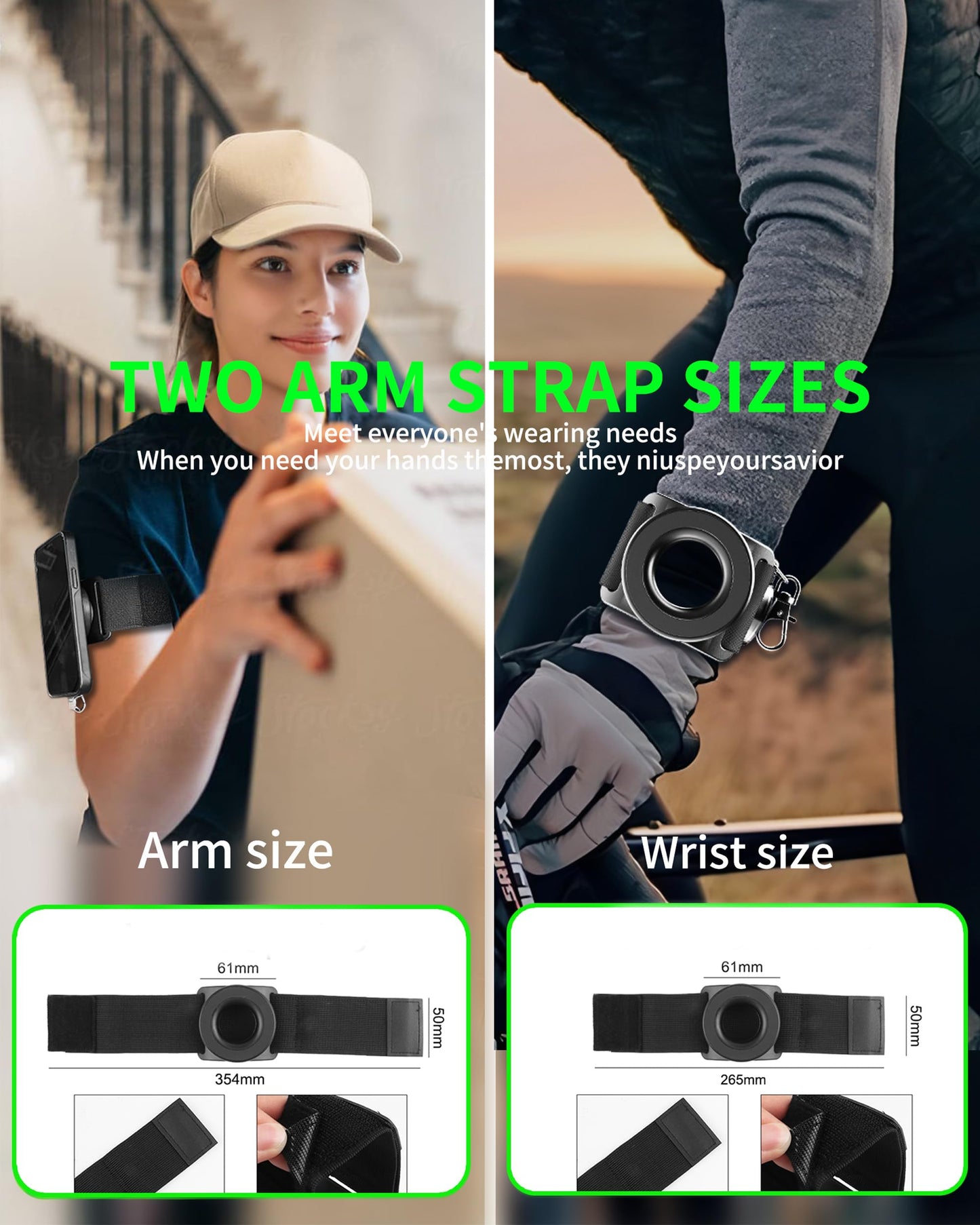 Running Phone Armband&Wristband Holder, Upgraded N52 Magnetic Telescopic Anti-Drop Lanyard, 360° Rotatable Strap for iPhone Samsung Android