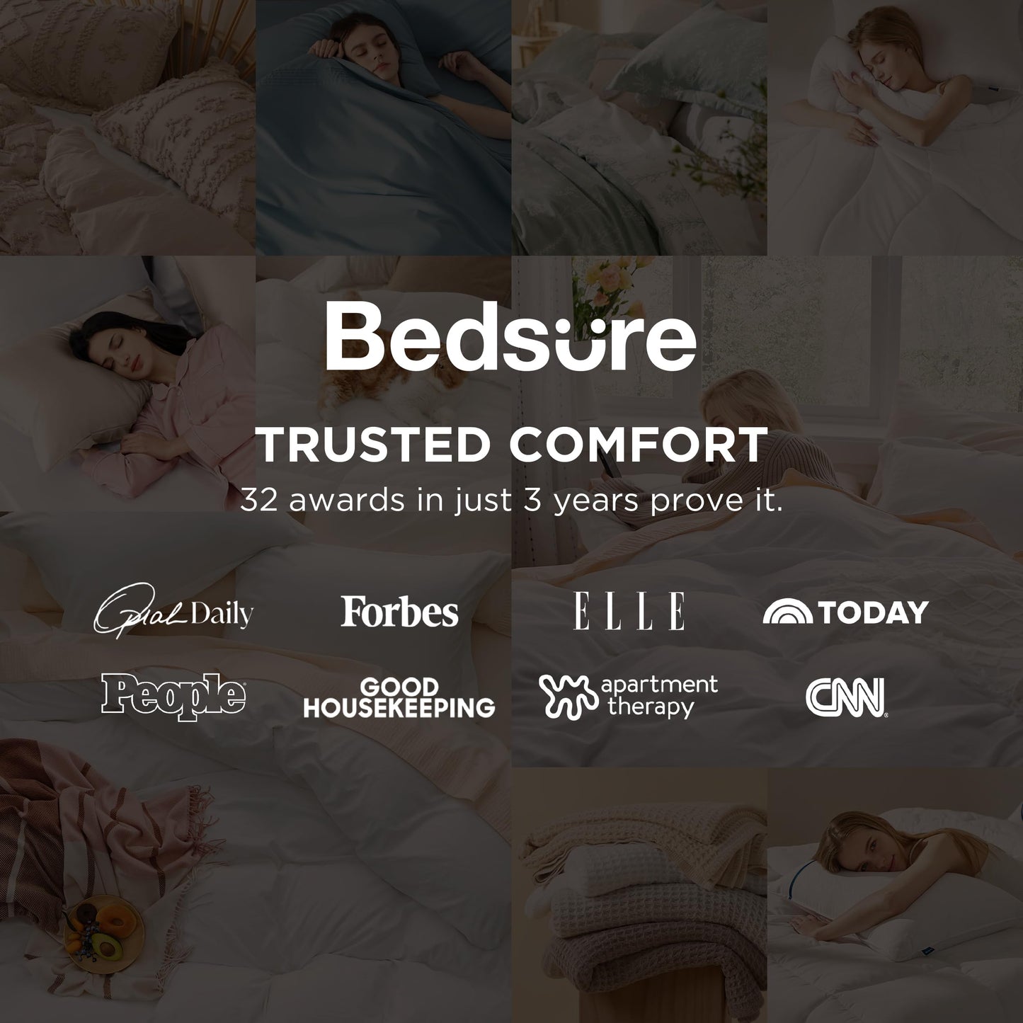 Bedsure Duvet Cover Queen Size - 3 Pieces Prewashed Cotton-Like Polyester Soft Bedding Set, Includes 1 Duvet Cover 90x90 Inches with Zipper Closure & 2 Pillow Shams, No Comforter，(Dark Brown, Queen)