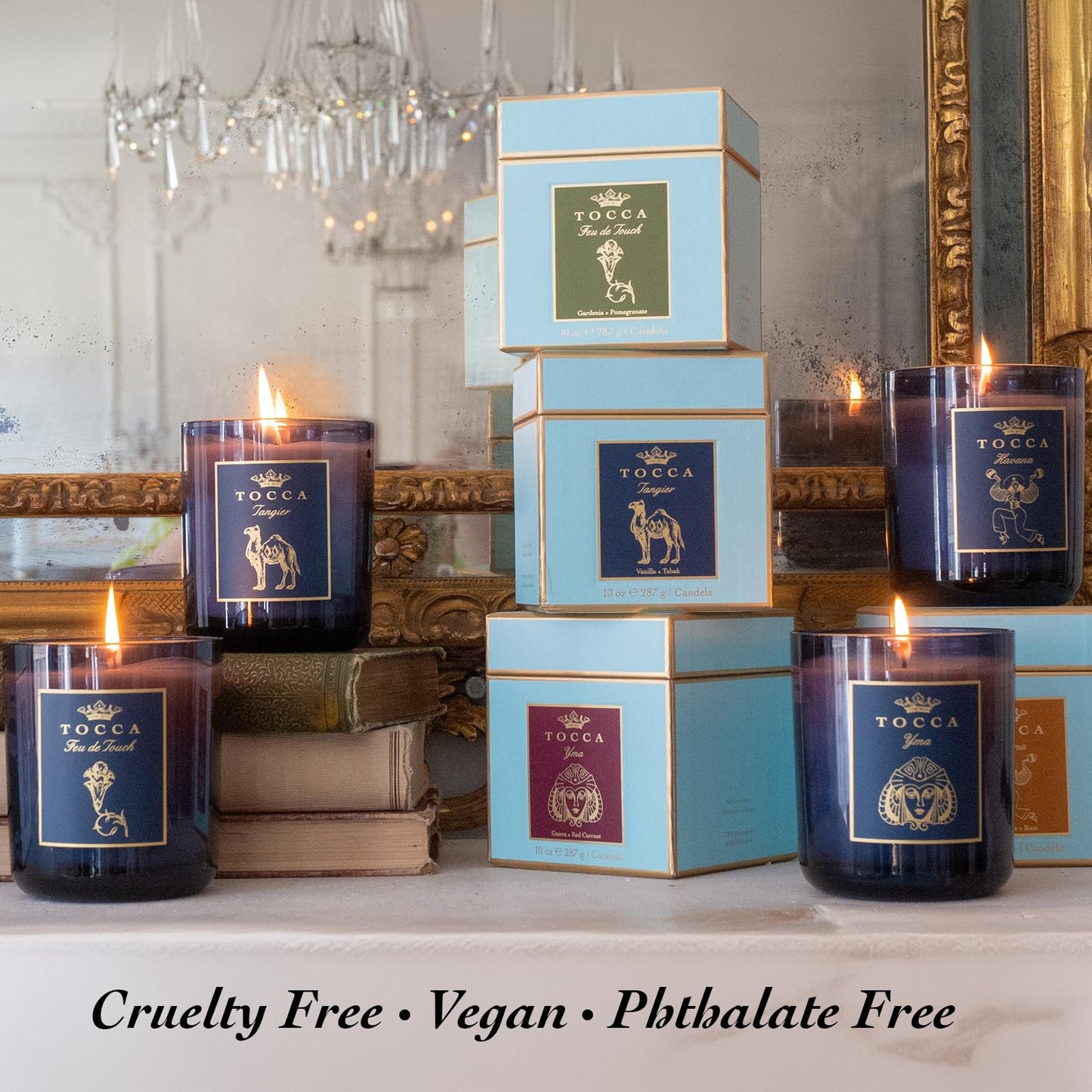 TOCCA Kyoto 10oz Candle - Kinmokusei Flower & Apricot Scented, Hand Poured Soy-Wax Blend with 100% Cotton Wick, 60 Hour Burn Time