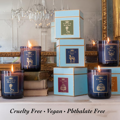 TOCCA Kyoto 10oz Candle - Kinmokusei Flower & Apricot Scented, Hand Poured Soy-Wax Blend with 100% Cotton Wick, 60 Hour Burn Time