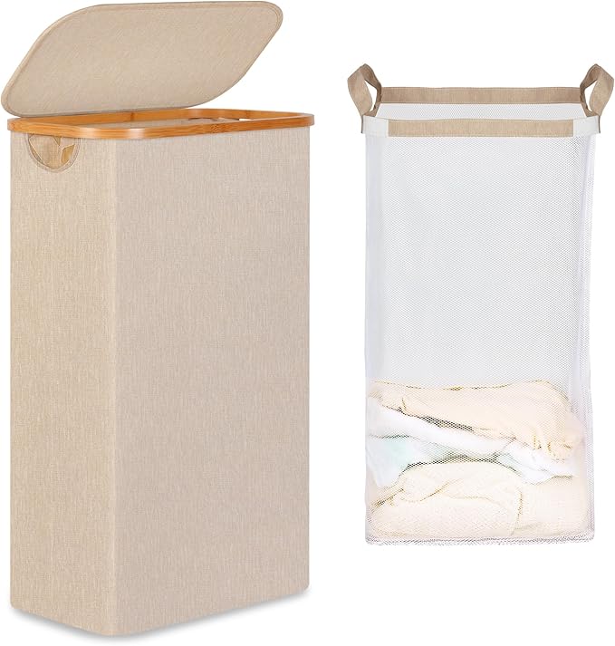 65L Slim Laundry Hamper, Narrow Laundry Basket