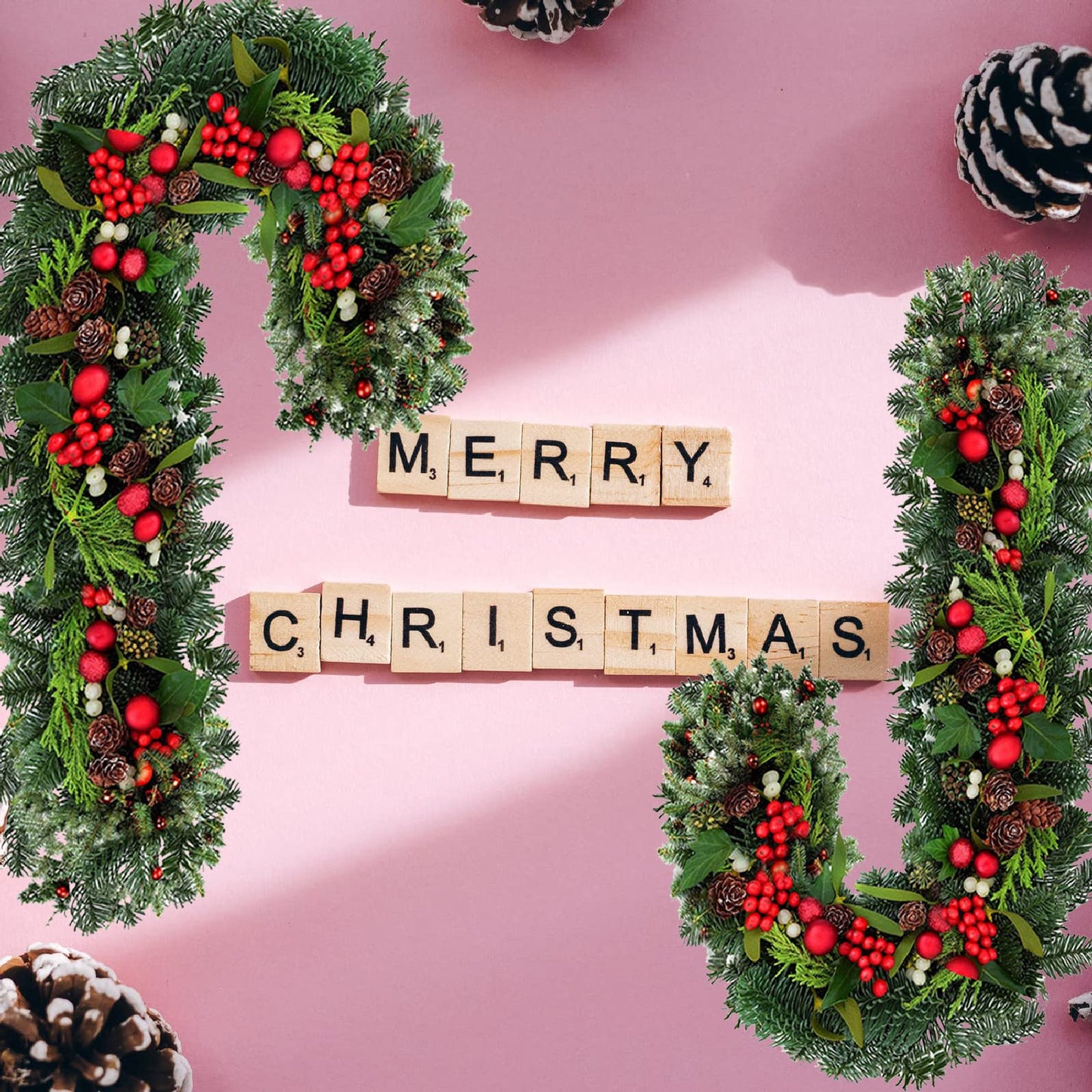 SOHAIL Candy Cane Shaped Wire Wreath Frame,Metal Floral Flower Wreath Frames Form J Letter Making Rings for DIY Christmas New Year Party Home Outdoor Ornaments Decor (16 inch,2PCS)