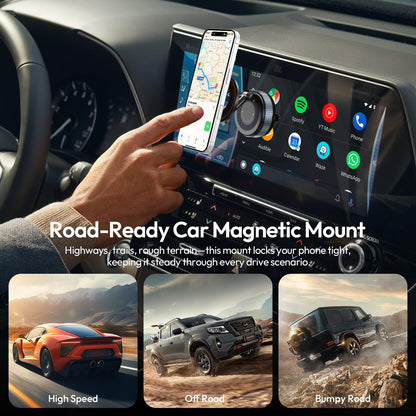 ULANZI Vacuum Suction Cup Phone Mount, 360° Rotatable Magnetic Phone Holder with Adhesive Pad, ≥14N Magnet for Car Kitchen Gym, Car Truck Accessories for iPhone 17 16 Vehicle Mounts