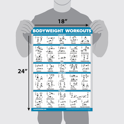 Palace Learning Bodyweight Workout Exercise Poster - Body Weight Workout Chart - Calisthenics Routine - (Laminated, 18" x 24")