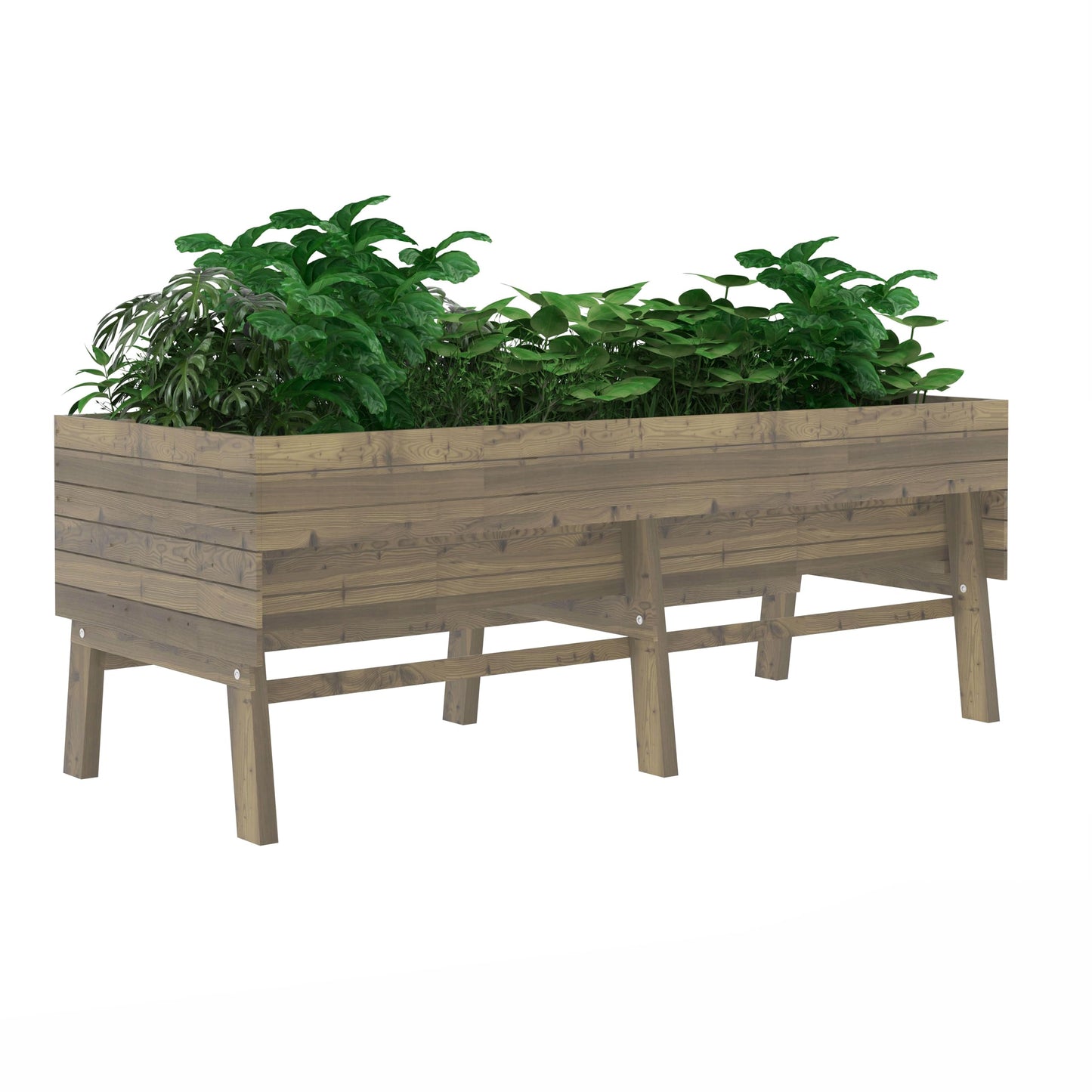 MUPATER 7-in-1 Raised Garden Bed Outdoor for Vegetables with Legs, Large Elevated Garden Planter Box Wooden with Liner Design for Herbs, Flowers, Brown