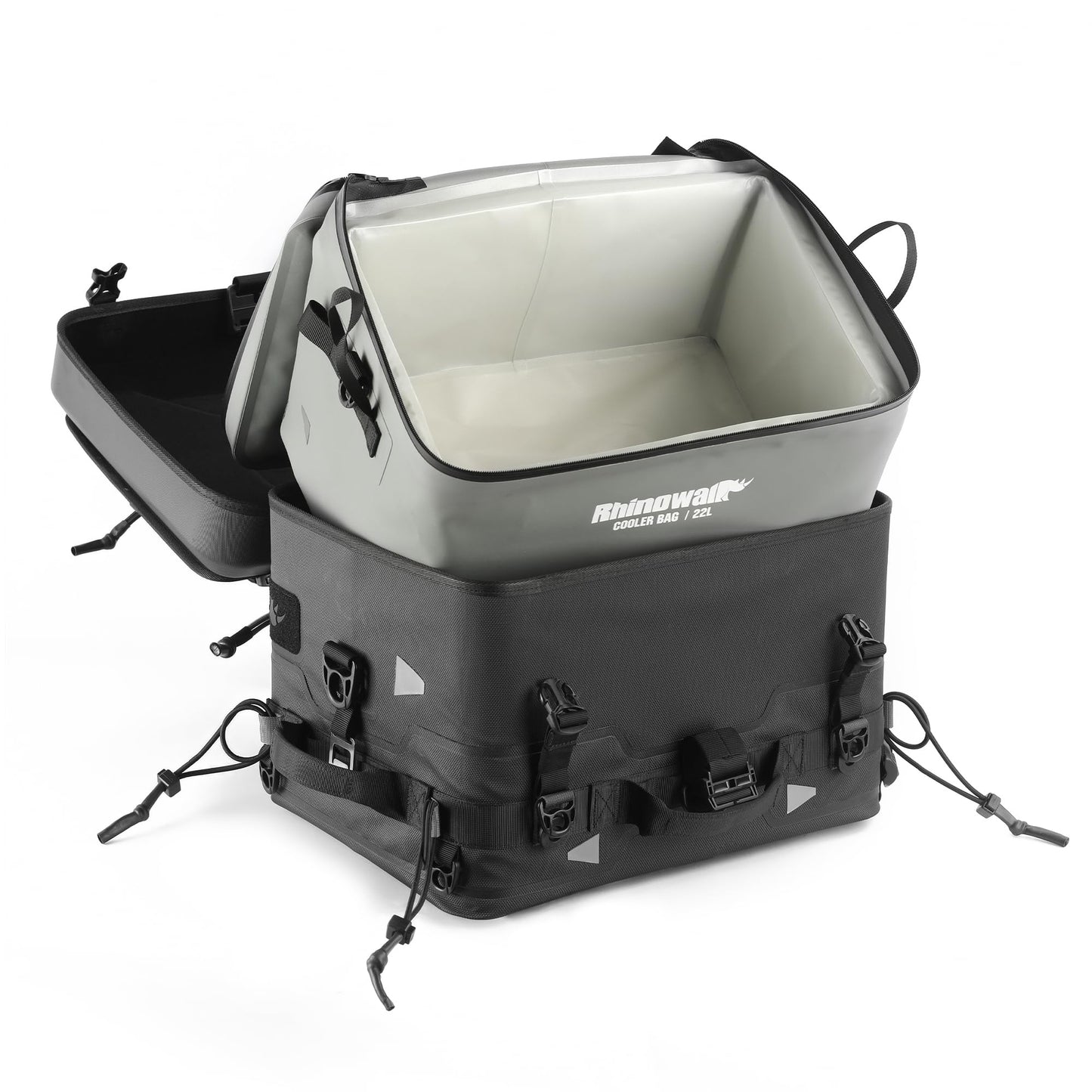 Rhinowalk Waterproof Motorcycle Cooler Tail Bag Top Case– 36L Hard Shell Case + 22L Insulated Insert Bagfor Outdoor Adventures (MFT2302)