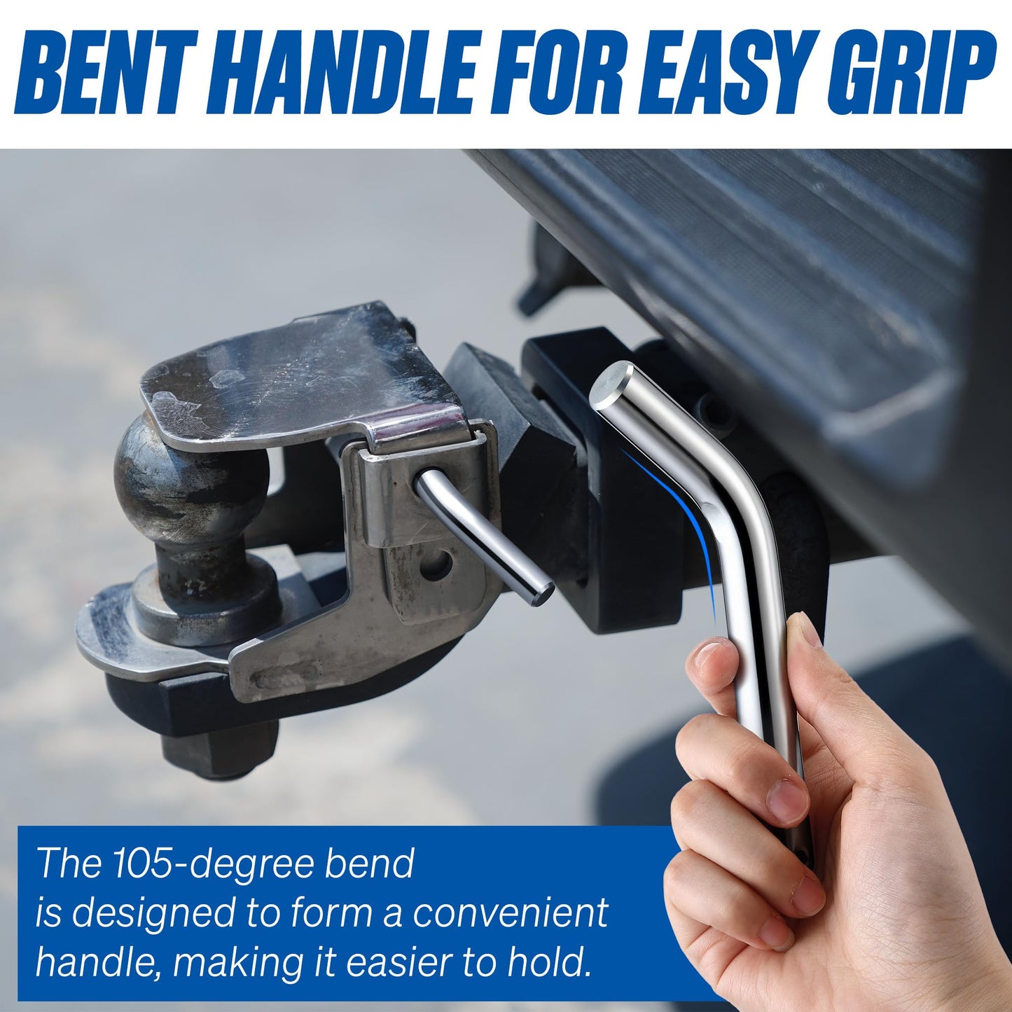 4 Set 5/8" Trailer Hitch Pin & Clip with Grooved Head, Heavy Duty Trailer Hitch Pin Fits 2" or 2.5" Receiver, Strong Spring R Clips Prevent Slipping, Suitable for Towing