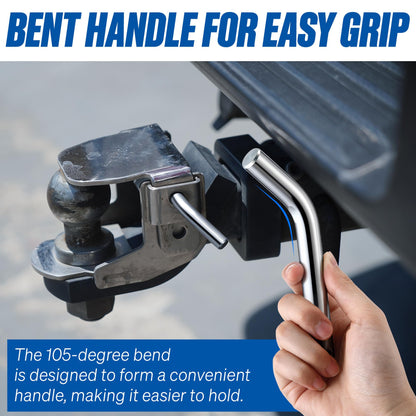 4 Set 5/8" Trailer Hitch Pin & Clip with Grooved Head, Heavy Duty Trailer Hitch Pin Fits 2" or 2.5" Receiver, Strong Spring R Clips Prevent Slipping, Suitable for Towing