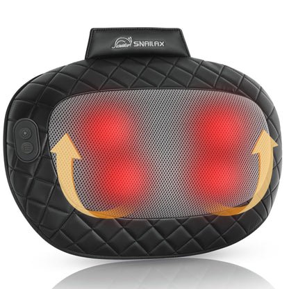 Snailax Shiatsu Back and Neck Massager with Heat, Electric Massager for Shoulder, Neck, Back, Kneading Deep Tissue Massage Pillow, Christmas Gifts
