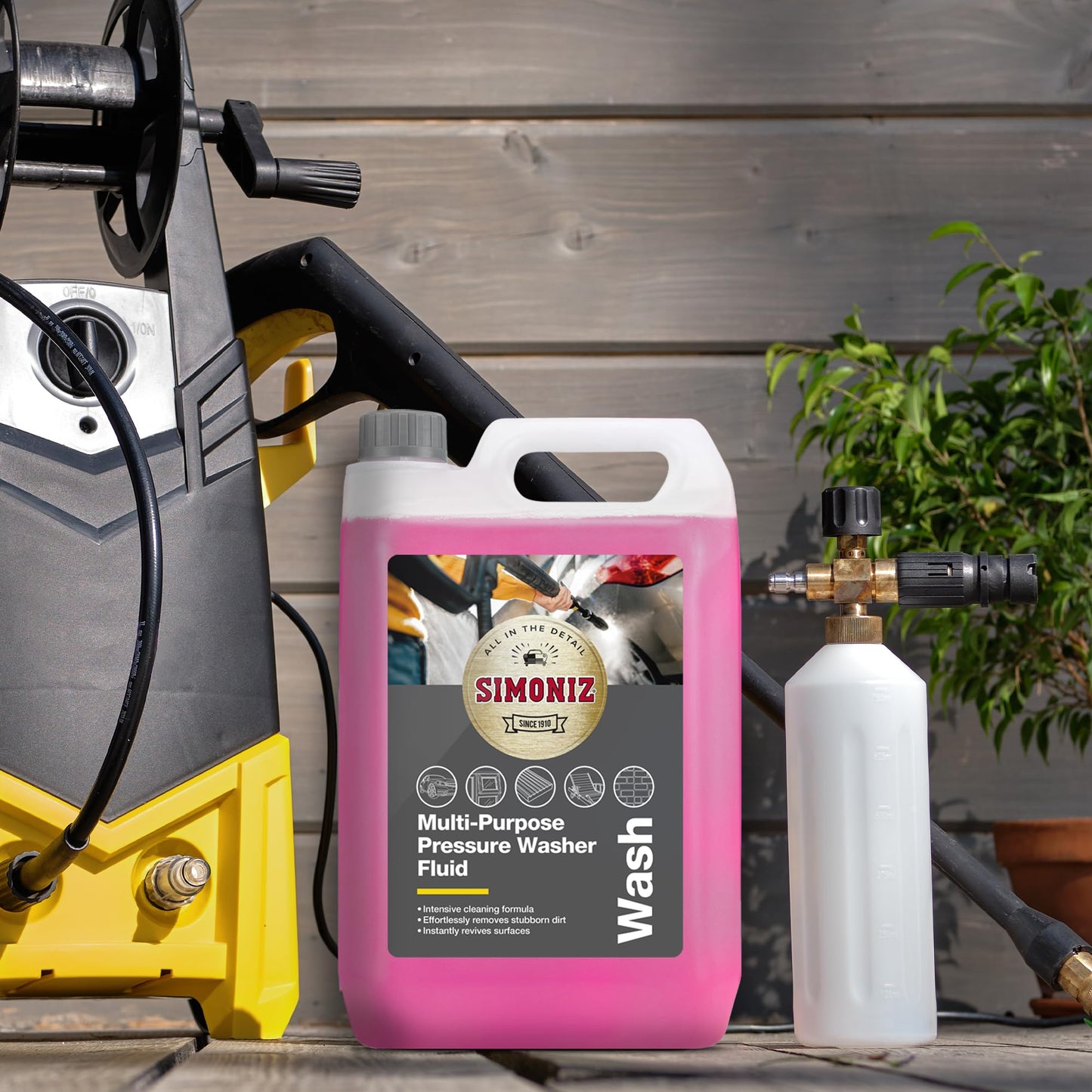 SIMONIZ SAPP0174A Multi Purpose Pressure Washer Shampoo Fluid, Pink, 5 Litre