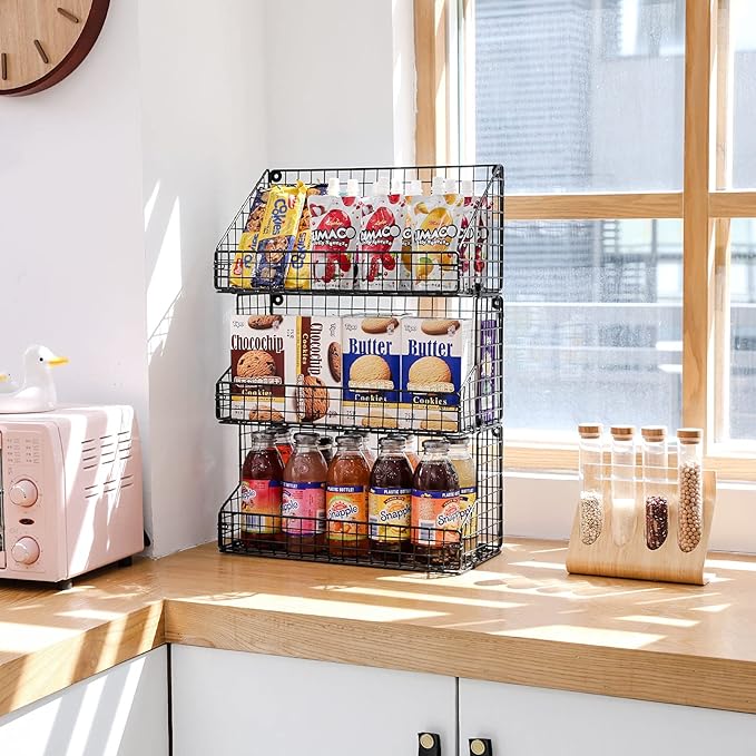 X-cosrack 3 Tier Large Stackable Snack Organizer