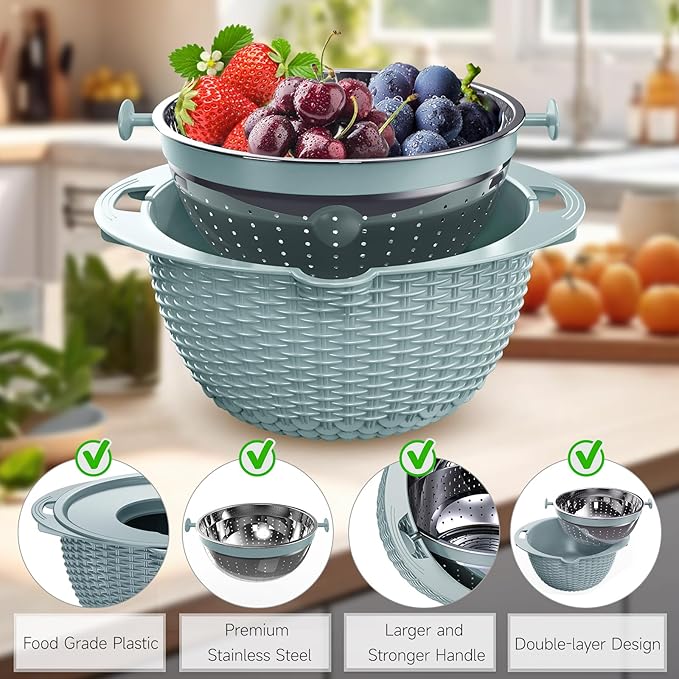 4-1 Strainer Bowl with Lid Set