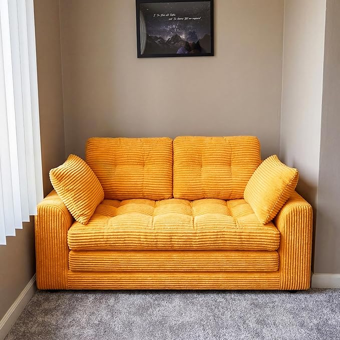Homkdom Convertible Loveseat Sleeper, Space-Saving Folding Sofa Bed