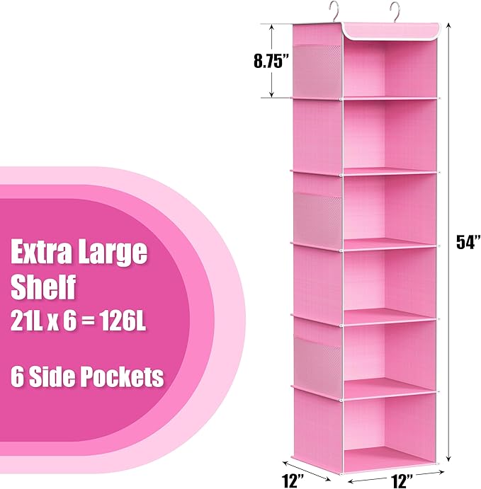 Simple Houseware 6 Shelf Hanging Closet Organizer