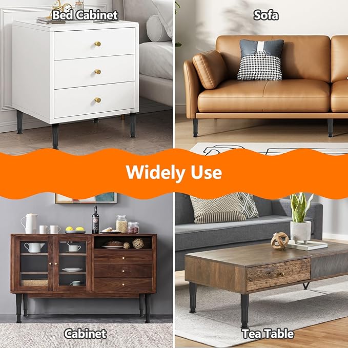 4 PCS Adjustable Bed Frame Support Legs, Frame Center Slats Heavy Support Leg